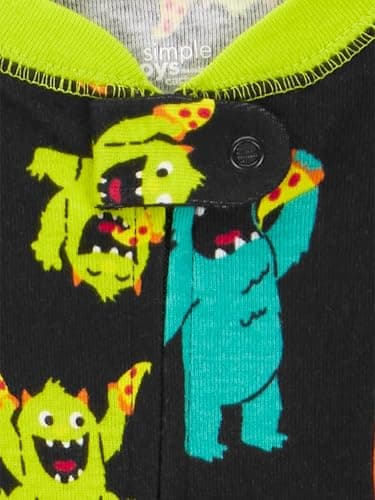 Simple Joys by Carter's Baby Boys' Toddler 3-Pack Snug Fit Footless Cotton Pajamas, Monsters/Dino/Construction, 3T