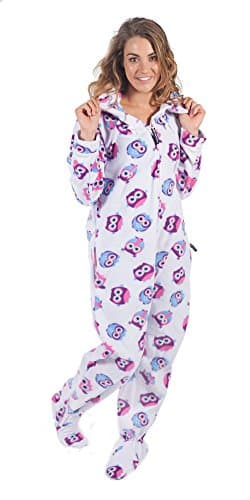 Forever Lazy Footed Adult Onesie - Owl - XL