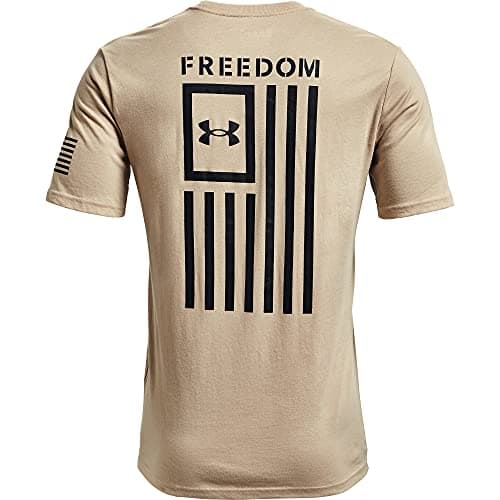 Under Armour Men's New Freedom Flag T-Shirt, Desert Sand (290)/Black, Large