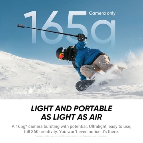 Insta360 X4 Air No Drone No Problem Bundle - Lightweight 165g 8K 360 Camera, 3 Meter Invisible Selfie Stick, Replaceable Lenses, Shoot First & Frame Later, FlowState Stabilization, AI-Powered App