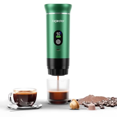 kejector Portable Coffee Maker Espresso Machine for Travel Nano Car Coffee Maker Compatible with Ground Coffee & Capsule for RV, Hiking Camping Office, Travel Espresso Maker Electric Green