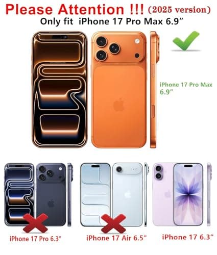 Qinmay Compatible with iPhone 17 Pro Max Case Wallet,Built-in Card Holder, Heavy Duty Protective Dual Layer Shockproof Hidden Card Slot Slim Wallet Phone Cover for iPhone 17 Pro Max,Black