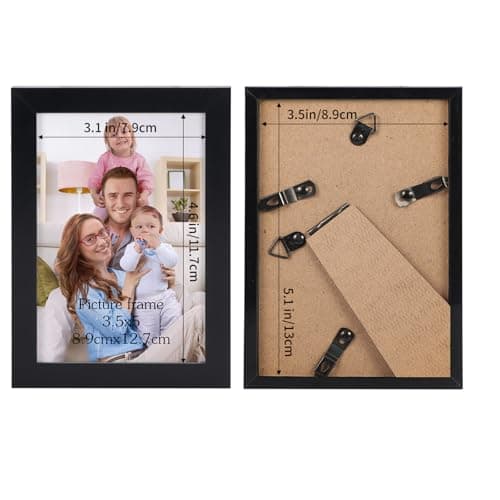 Giftgarden 3.5x5 Picture Frame Black Thin Photo Frame 3 by 5 for Wall and Tabletop Display, Single
