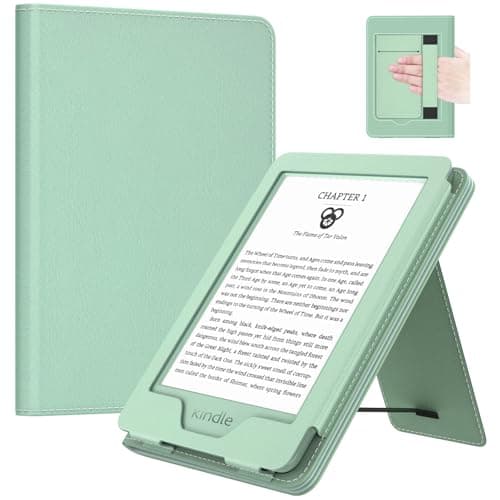 MoKo Case for 6" All-New Kindle(11th Generation 2024/2022 Release), Lightweight PU Leather Cover Stand Shell with Hand Strap Auto Wake/Sleep for Kindle 2024 11th Gen e-Reader, Agave Green