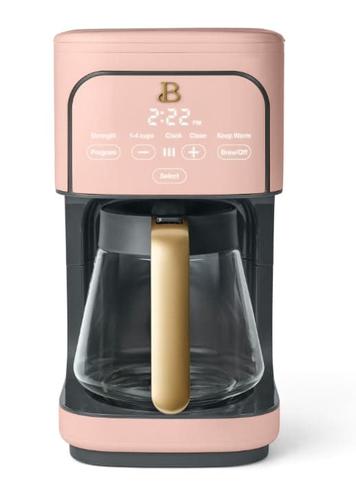 Beauti Coffee Maker 12 cup Programmable, Brewing Versatility, Advanced Programming, 1200 W, Keep Warm mode (Rose)