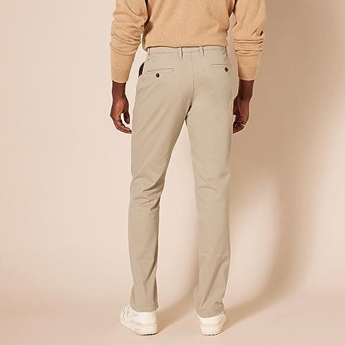 Amazon Essentials Men's Relaxed-Fit Casual Stretch, Khaki, 42W x 34L