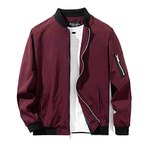 URBANFIND Men's Slim Fit Lightweight Sportswear Jacket Casual Bomber Jacket US S Red