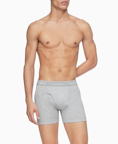 Calvin Klein Men's Cotton Classics 3-pack Boxer Brief, 3 Grey Heather, Large