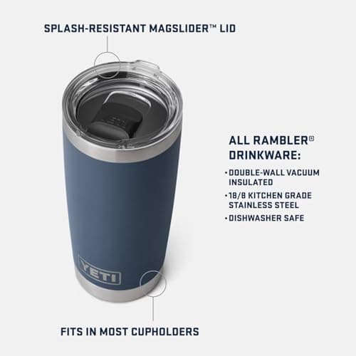YETI Rambler 20 oz Tumbler, Stainless Steel, Vacuum Insulated with MagSlider Lid, Cherry Blossom