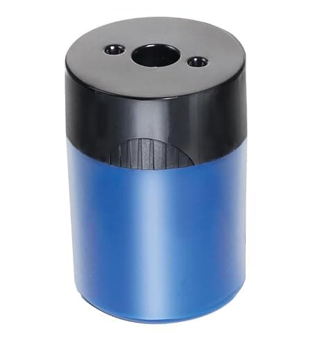 STAEDTLER pencil sharpener, premium quality sharpener with screw-on lid, prevents accidental openings, compact size for pencil case and work-station, 511 63BK (Pack of 1) , Assorted colors.