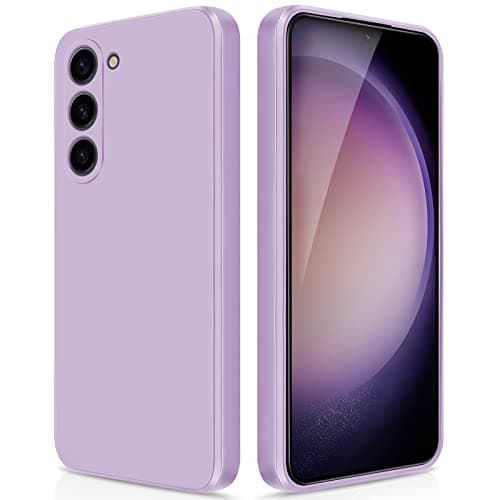 GiiYoon Case Compatible with Samsung Galaxy S23 Plus, Silky-Soft Touch Full-Body Protective Phone Silicone Case, Shockproof Cover with Microfiber Lining, Purple