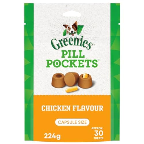 GREENIES PILL POCKETS Dog Treats Capsule Size Natural Soft Chicken Flavor, (30 Treats) 7.9oz. Pack