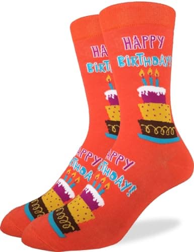Good Luck Sock Men's Happy Birthday Socks, Adult, Shoe Size 7-12