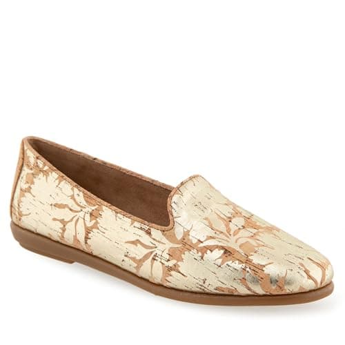 Aerosoles Women's Betunia Loafer, Natural Cork/Gold Floral, 6.5M