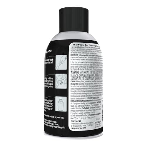 Meguiar’s Whole Car Air Refresher Odor Eliminator, Black Chrome, 2 Oz—Car Air Freshener For Commuters, Detailers; Car Odor Eliminator Mist Refreshes Car Cabin Air For Sedan, Suv, Truck, Van