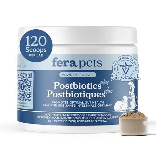 Fera Pets Postbiotics Plus Prebiotics for Dogs & Cats, 120 Scoops