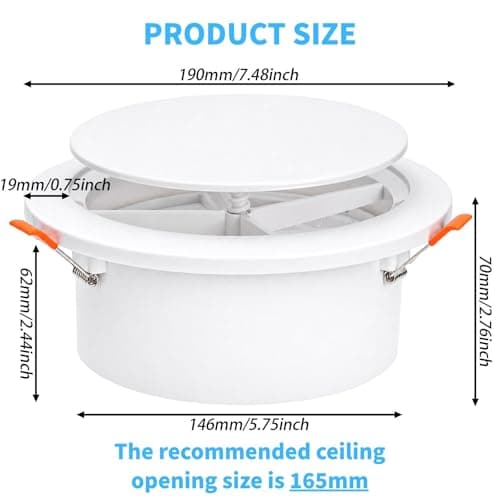 Cididu 6 Inch Round Vent Cover with Spring and Mesh Screen, ABS Adjustable Air Soffit Vent for Ceiling, Ceiling Diffuser for Bathroom, Kitchen HVAC Exhaust Duct, 5.75" Opening