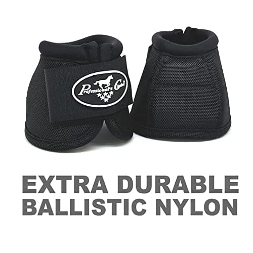 Professionals Choice Equine Ballistic Hoof Overreach Bell Boot Pair Black Medium