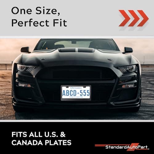 StandardAutoPart Silicone License Plate Frame – Rust-Proof, Rattle-Proof, Weatherproof Cover & Bracket Holder for Front/Rear US & Canada Standard Car Plates (Carbon Fiber Black Edition, Pack of 1)
