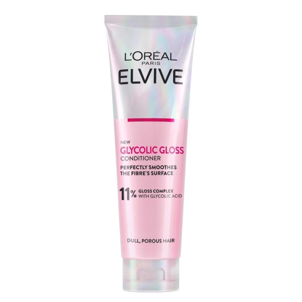 L'Oreal Paris Elvive Glycolic Gloss Conditioner, With Gloss Complex and Glycolic Acid, Fills and Seals Hair Fibres, For Long-lasting, Smooth and Shiny Hair, Ideal for Dull Hair, 150ml
