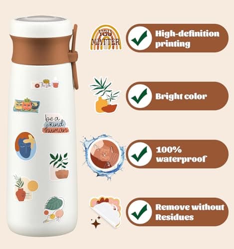 200Pcs Boho Stickers, Vintage Stickers Motivational Aesthetic Sticker Vinyl Sticker for Water Bottles Laptops Journals Positive Affirmation Sticker for Adult Teen Kid Classroom Prizes