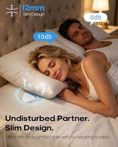 LENRUE Under Pillow Speaker for Sleeping, All New White Noise Bluetooth Pillow Speakers Under Pillow, Auto-Off Timer, Bluetooth 6.0, TF Slot, USB C Powered for Side Sleeper