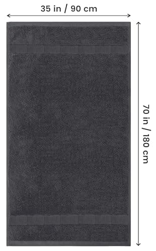 Utopia Towels Luxurious Jumbo Bath Sheet, 35 by 70 Inches, 600 GSM 100% Ring Spun Cotton, Highly Absorbent and Quick Dry Extra Large Bath Towel, Super Soft, Grey, 2 Pack