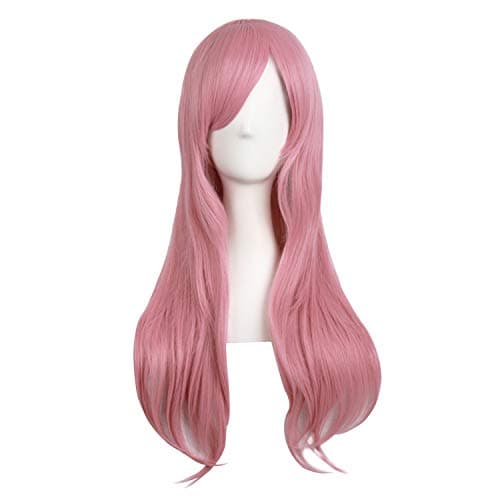 MapofBeauty Cosplay Curly Anime costume Fashion Wigs (Rouge Pink)