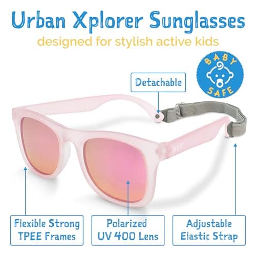 JAN & JUL Toddler Girl Sunglasses, UV400 and Flexible (M: 2-6 Years, Frosty Lavender Aurora)