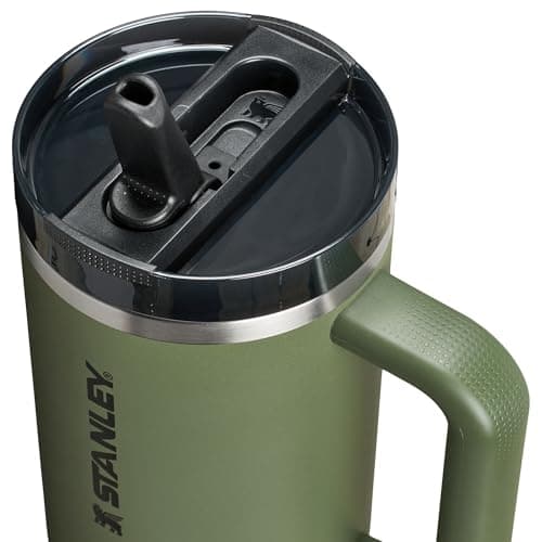 STANLEY Quencher ProTour Flip Straw Tumbler with Leakproof Lid 40 oz | Built-In Straw and Handle | Cup Holder Compatible for Travel | Insulated Stainless Steel Cup | BPA-Free | Dried Pine VRT