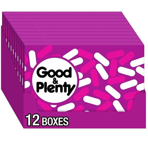 GOOD & PLENTY Licorice Fat Free, Candy Boxes, 6 oz (12 Count)