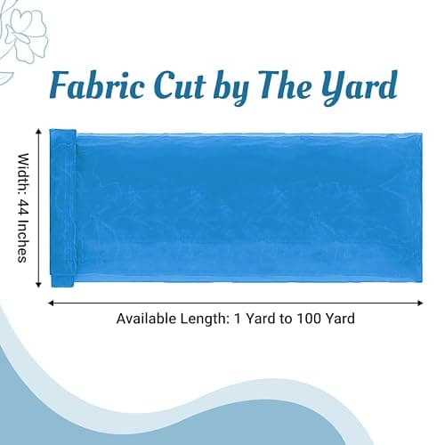 MDS® Pack of 10 Yard Sheer Organza Fabric for Wedding Party Home Event Banquet Decorations, Backdrop Curtain Craft Dress Sewing Fashion DIY Crystal Organza Tulle Fabric Bolt 44” Wide - Blue