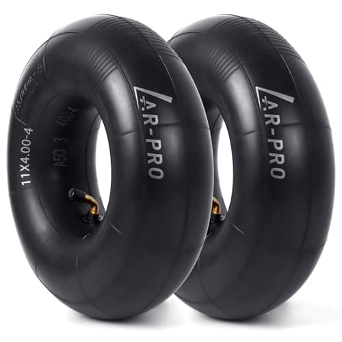 AR-PRO 11x4.00-4 Replacement Inner Tubes with TR87 Bent Valve Stem – Butyl Rubber Tire Tubes for Hand Truck, Lawn Mower, Wheelbarrow, Garden Cart – Fits 4.10/3.50-4 Tires (2 Pack)