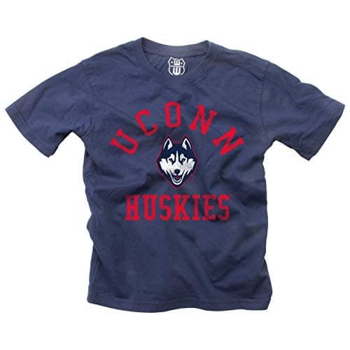 Wes and Willy NCAA Kids S/S Organic Cotton Tee Shirt, Uconn Huskies, Midnight, 2T