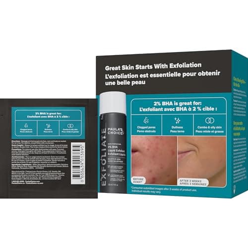 Paula's Choice SKIN PERFECTING 2% BHA Liquid Exfolitant, Salicylic Acid Exfoliant Toner Pads, Facial Exfoliator for Enlarged Pores, Wrinkles & Fine Lines, 10 ct