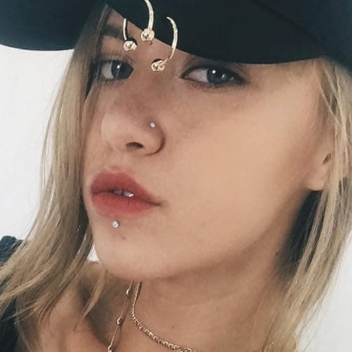 Thunaraz 60pcs Stainless Steel Nose Studs Rings Piercing Pin Body Jewelry 20G 1.5mm 2mm 2.5mm L-Shape