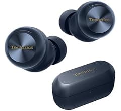 Technics Reference Class Hi-Fi Wireless Earbuds,Dolby Atmos with Head Tracking,Adaptive Noise Cancelling,3 Device Multipoint, 10-hr Battery,Wireless Charging,Improved Fit -EAH-AZ100-A (Blue)