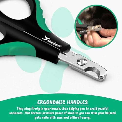 Candure Cat Nail Clippers Stainless Steel Cat Claw Trimmers for Rabbits,Guinea Pigs, Birds, Puppies, Kittens and Small Animals- Pet Nail Clippers for Professional and Home Use (Black)