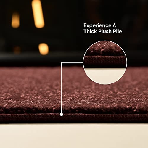Ambiant Pet Friendly Solid Color Area Rugs Chocolate - 2' Round, Indoor, Stain & Fade Resistant, Perfect for Living Room, Bedroom, Dining Room, Entryway, Doorway, Pet & Kids Friendly Rug, Wedding