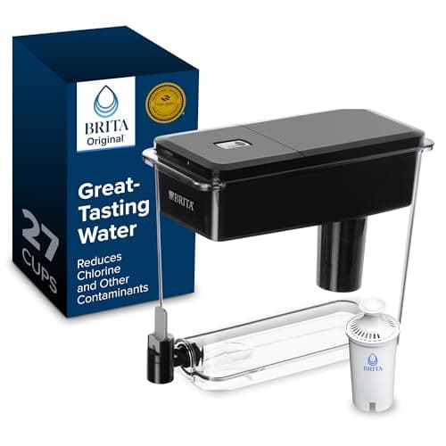Brita Extra-Large 27-Cup Water Filter Dispenser with Standard Filter, WQA NSF/ANSI Certified, Removes Chlorine Taste & Odor, Reduces Zinc Copper & Mercury, BPA-Free, 1 Filter Included, Lasts 2 Months