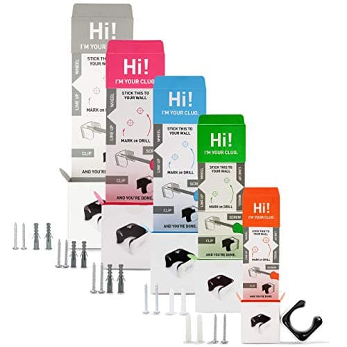 CLUG Bike Clip Indoor-Outdoor Bicycle Rack Storage System, White/Black, Hybrid (33-42mm)