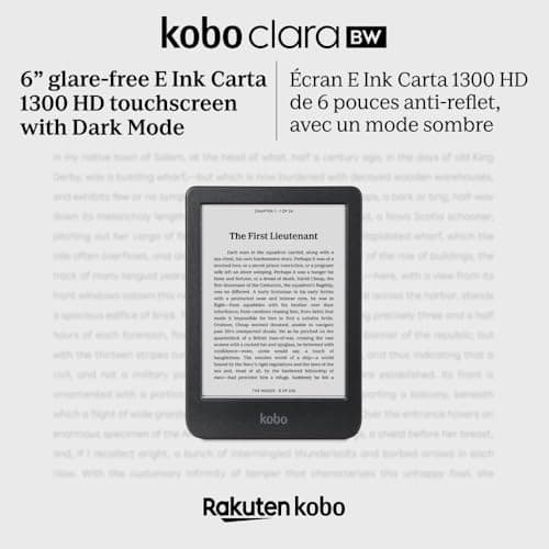 Kobo Clara BW | eReader | 6” Glare-Free Touchscreen with ComfortLight PRO | Dark Mode Option | Audiobooks | Waterproof | 16GB of Storage | Black