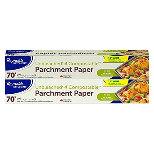 Reynolds Kitchens Unbleached Parchment Paper/12 inches x 70 feet 2-Pack/Parchment Paper Roll/Baking Paper/Compatible as Air Fryer Liners