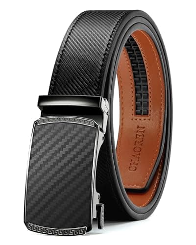 CHAOREN Mens Belt Leather Ratchet Belt - Customizable Fit, Effortless Style (35mm)
