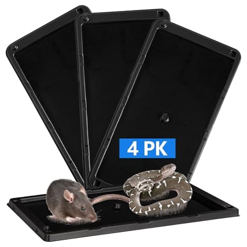 LULUCATCH Mouse Traps 4 Pack, Larger Heavier Glue Traps for Mice, Rat & Snakes, Non-Toxic Sticky Mouse Traps Indoor for Home & Kitchen, Easy to Set