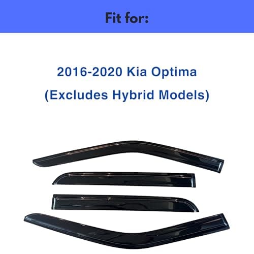 IG Window Visors Fit for 2016-2020 Kia Optima, Out-Channel Rain Guards Vent Wind Deflectors 4PC, Car Accessories for 16-20 Optima (Excludes Hybrid Models)