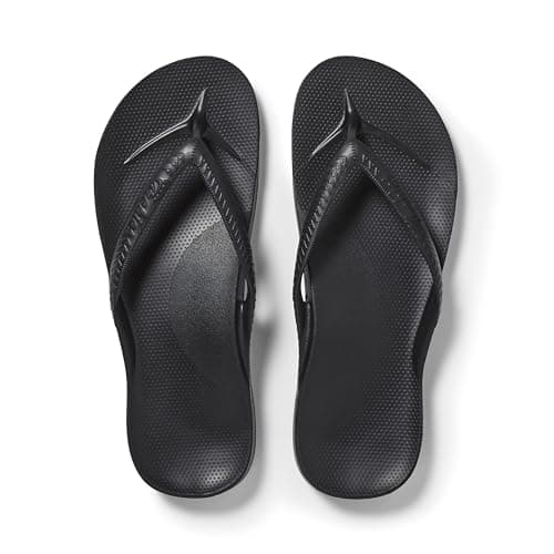 Archies Arch Support Flip Flops, Men & Women, Black, US Men's 8/Women's 9