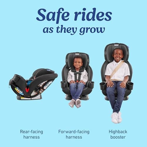Graco® TriRide 3-in-1 Reclining Car Seat, Kipling - Rear & Forward Facing Car Seat, Highback Booster, Adjustable Headrest