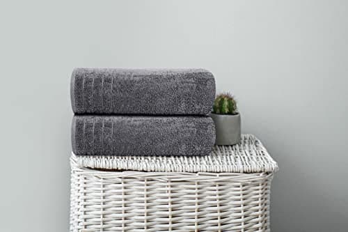 Tens Towels Pack of 4 Extra Large Bath Towels 30 x 60 Inches, 100% Cotton, Larger & Lighter Weight, Quicker to Dry, Super Soft and Absorbent, Perfect for Bathroom, Dark Grey