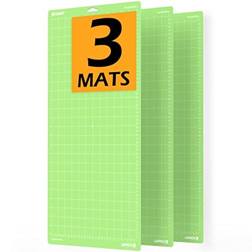 Xinart StandardGrip Cutting Mat for Cricut Maker 3/Maker/Explore 3/Air 2/Air/One(12x24 Inch, 3 Mats) Standard Adhesive Sticky Green Quilting Cricket Cutting Mats Replacement Accessories for Cricut